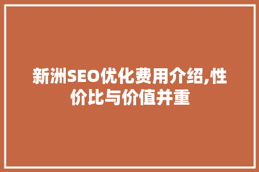 新洲SEO优化费用介绍,性价比与价值并重