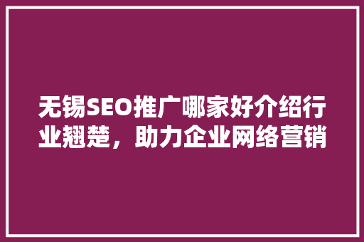 无锡SEO推广哪家好介绍行业翘楚，助力企业网络营销腾飞