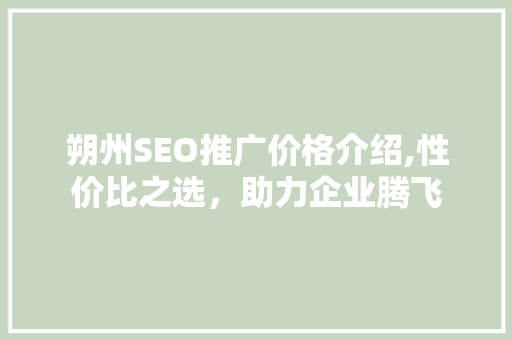 朔州SEO推广价格介绍,性价比之选，助力企业腾飞
