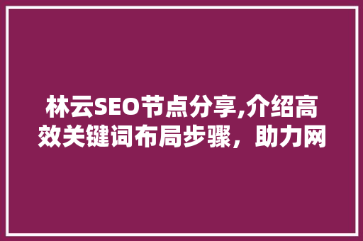 林云SEO节点分享,介绍高效关键词布局步骤，助力网站优化