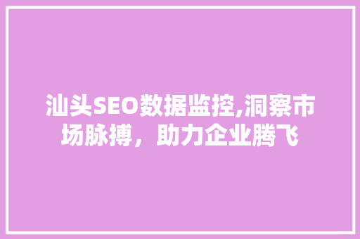 汕头SEO数据监控,洞察市场脉搏，助力企业腾飞