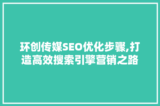 环创传媒SEO优化步骤,打造高效搜索引擎营销之路