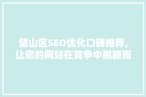 璧山区SEO优化口碑推荐,让您的网站在竞争中脱颖而出