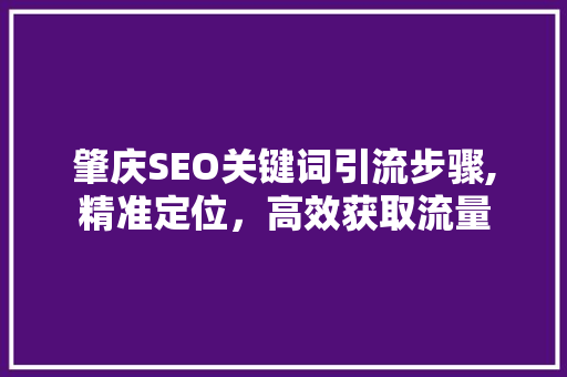 肇庆SEO关键词引流步骤,精准定位，高效获取流量