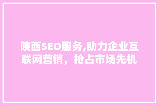 陕西SEO服务,助力企业互联网营销，抢占市场先机