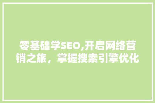 零基础学SEO,开启网络营销之旅，掌握搜索引擎优化方法