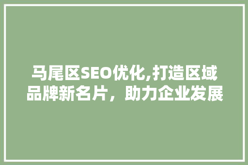 马尾区SEO优化,打造区域品牌新名片，助力企业发展新篇章