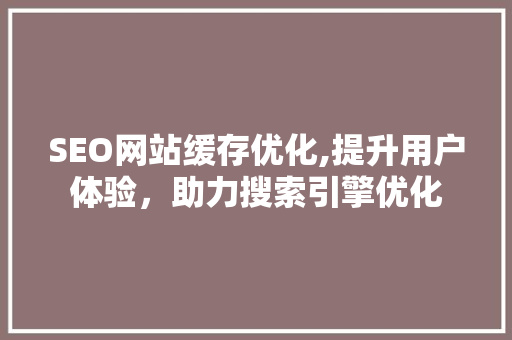 SEO网站缓存优化,提升用户体验，助力搜索引擎优化