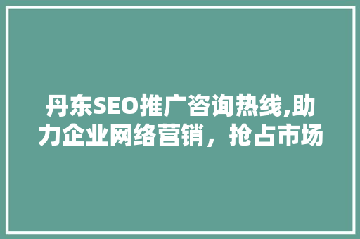 丹东SEO推广咨询热线,助力企业网络营销，抢占市场先机