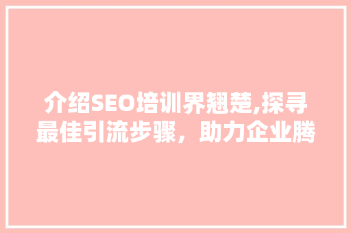 介绍SEO培训界翘楚,探寻最佳引流步骤，助力企业腾飞