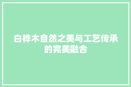 白桦木自然之美与工艺传承的完美融合