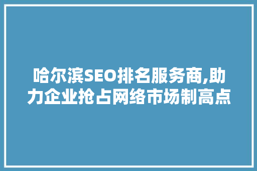 哈尔滨SEO排名服务商,助力企业抢占网络市场制高点