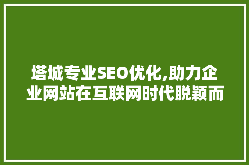塔城专业SEO优化,助力企业网站在互联网时代脱颖而出  第1张