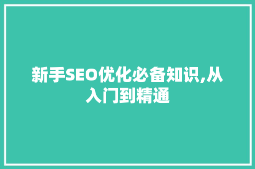 新手SEO优化必备知识,从入门到精通