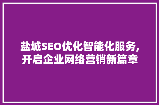 盐城SEO优化智能化服务,开启企业网络营销新篇章