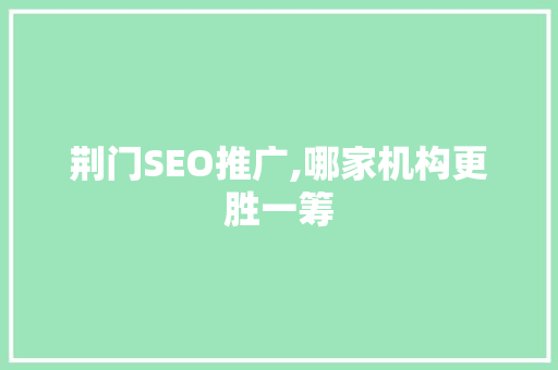 荆门SEO推广,哪家机构更胜一筹