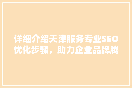 详细介绍天津服务专业SEO优化步骤，助力企业品牌腾飞