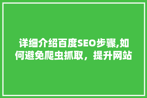 详细介绍百度SEO步骤,如何避免爬虫抓取，提升网站排名