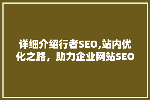 详细介绍行者SEO,站内优化之路，助力企业网站SEO提升