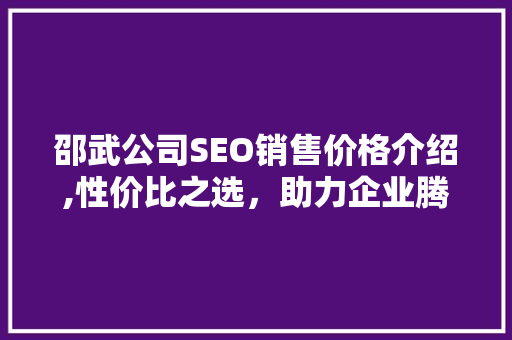 邵武公司SEO销售价格介绍,性价比之选，助力企业腾飞