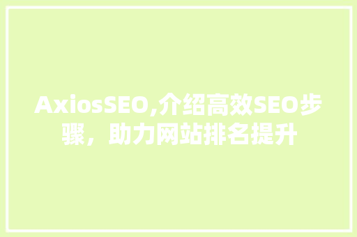AxiosSEO,介绍高效SEO步骤，助力网站排名提升