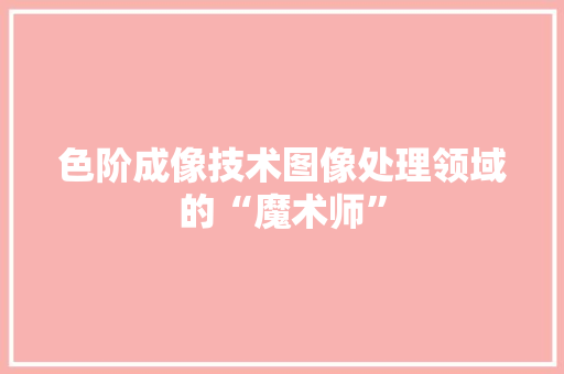 色阶成像技术图像处理领域的“魔术师”