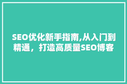 SEO优化新手指南,从入门到精通，打造高质量SEO博客