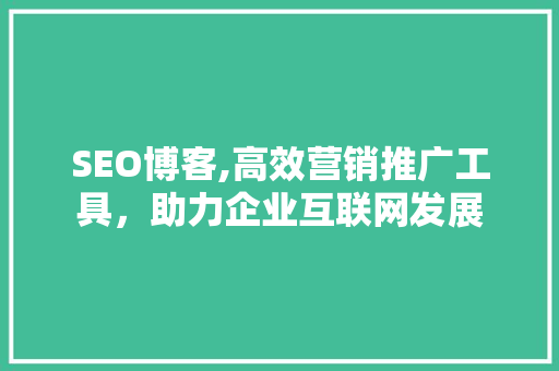 SEO博客,高效营销推广工具，助力企业互联网发展