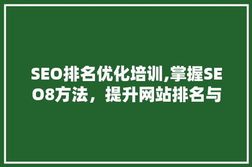 SEO排名优化培训,掌握SEO8方法，提升网站排名与流量