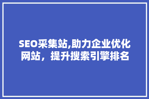 SEO采集站,助力企业优化网站，提升搜索引擎排名
