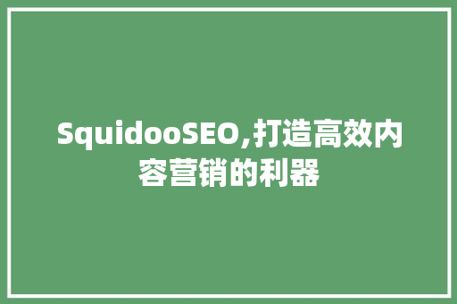 SquidooSEO,打造高效内容营销的利器