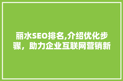 丽水SEO排名,介绍优化步骤，助力企业互联网营销新篇章