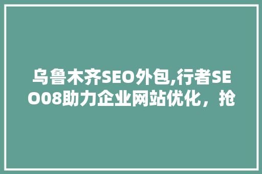 乌鲁木齐SEO外包,行者SEO08助力企业网站优化，抢占互联网市场先机