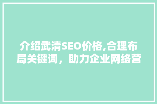 介绍武清SEO价格,合理布局关键词，助力企业网络营销新篇章