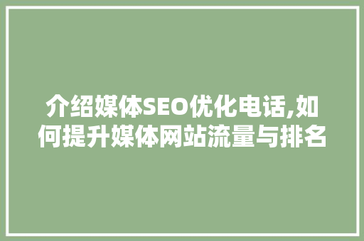 介绍媒体SEO优化电话,如何提升媒体网站流量与排名