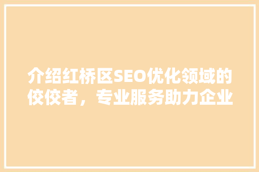 介绍红桥区SEO优化领域的佼佼者，专业服务助力企业腾飞