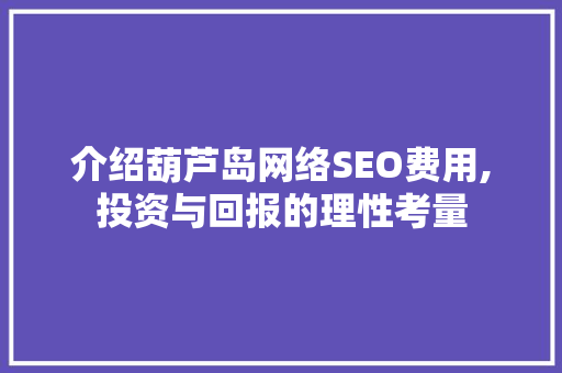 介绍葫芦岛网络SEO费用,投资与回报的理性考量