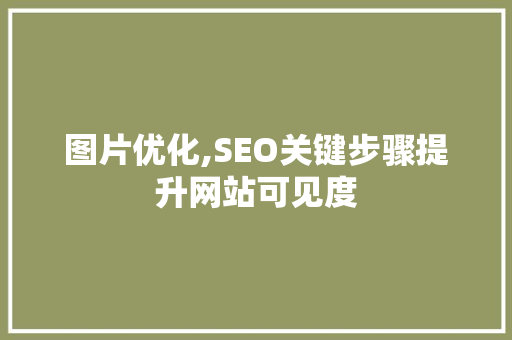 图片优化,SEO关键步骤提升网站可见度