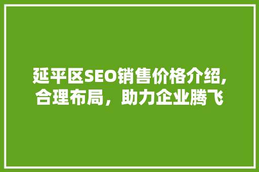 延平区SEO销售价格介绍,合理布局，助力企业腾飞