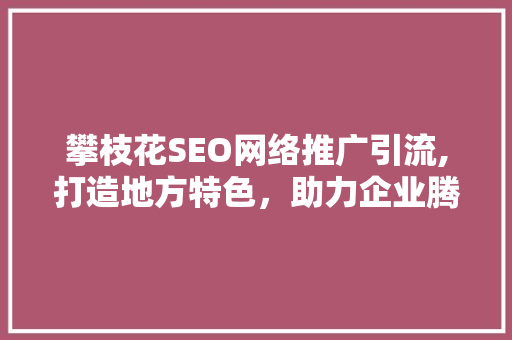 攀枝花SEO网络推广引流,打造地方特色，助力企业腾飞