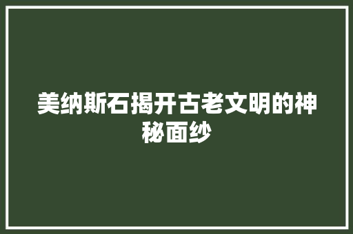 美纳斯石揭开古老文明的神秘面纱