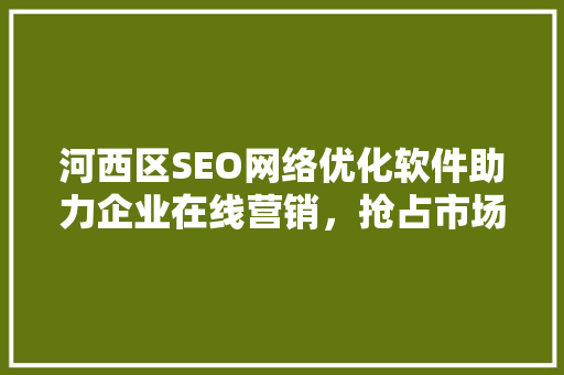 河西区SEO网络优化软件助力企业在线营销，抢占市场份额