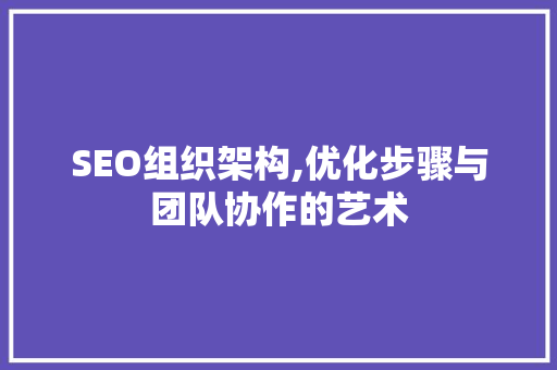 SEO组织架构,优化步骤与团队协作的艺术