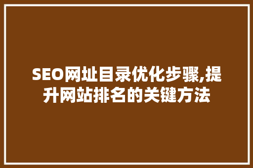 SEO网址目录优化步骤,提升网站排名的关键方法