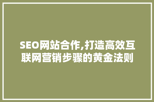 SEO网站合作,打造高效互联网营销步骤的黄金法则