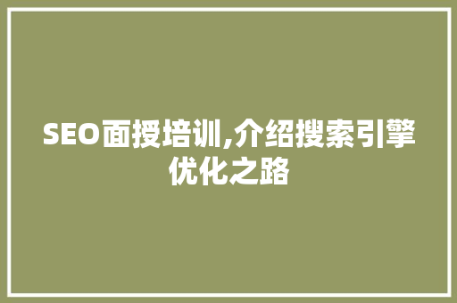 SEO面授培训,介绍搜索引擎优化之路