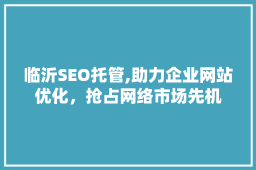 临沂SEO托管,助力企业网站优化，抢占网络市场先机
