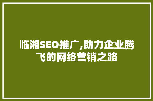 临湘SEO推广,助力企业腾飞的网络营销之路