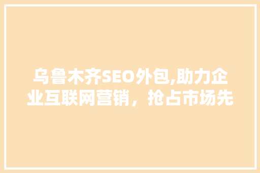 乌鲁木齐SEO外包,助力企业互联网营销，抢占市场先机