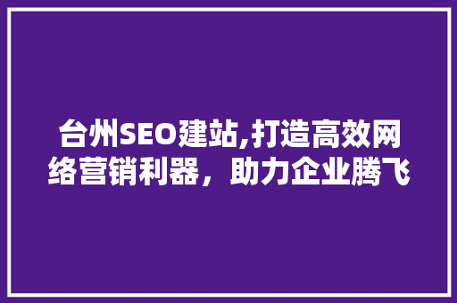 台州SEO建站,打造高效网络营销利器，助力企业腾飞